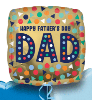 Happy Fathers Day Gold Square Balloon