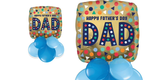 Happy Fathers Day Gold Square Balloon