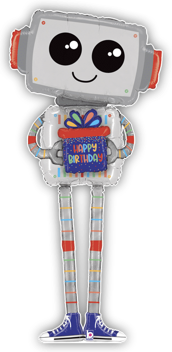 5ft Tall Happy Birthday Giant Robot Balloon