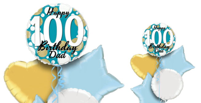 Birthday Age Blue and Gold Dots Balloon