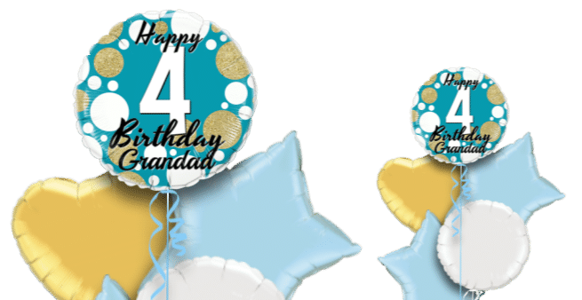 Birthday Age Blue and Gold Dots Balloon