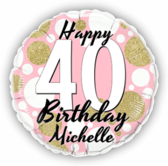 Birthday Age Pink and Gold Dots