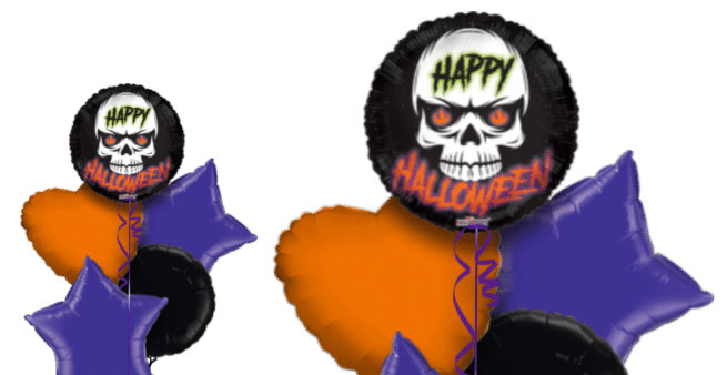 Fire Eyes Skull Happy Halloween Balloon