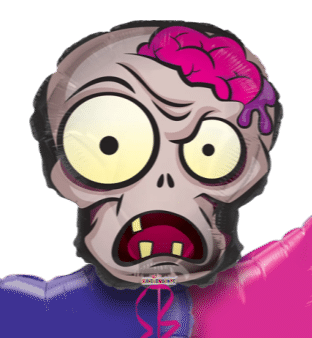 Zombie Skull with Brains Balloon