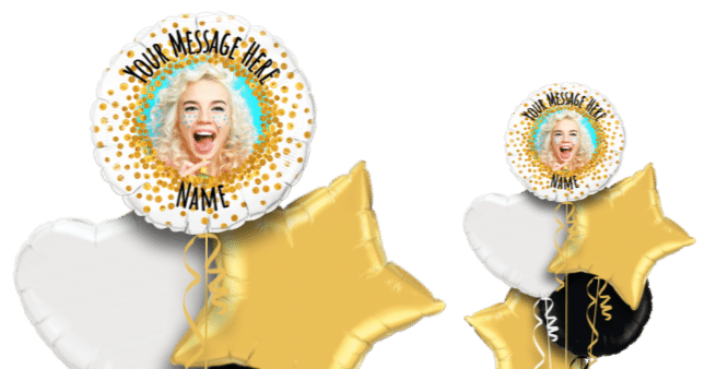 Gold Glitter Personalised Balloon