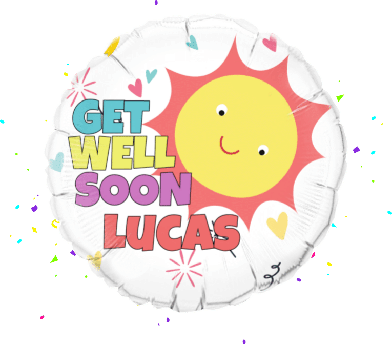 Get Well Smiley Sun balloon 