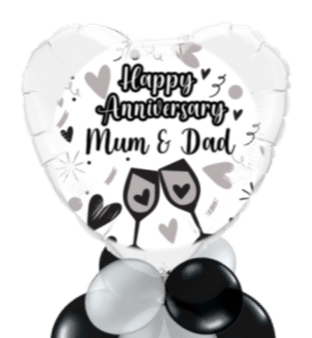 Anniversary Silver Hearts Balloon