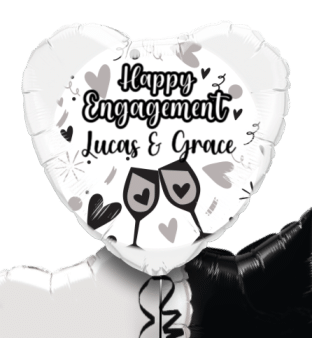 Engagement Silver Hearts Balloon