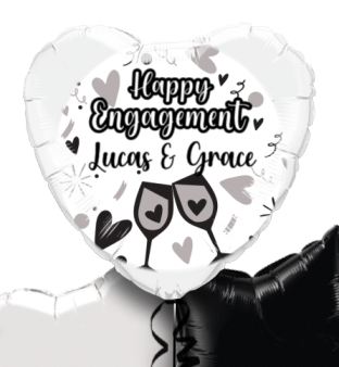 Engagement Silver Hearts Balloon