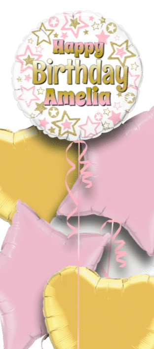 Pink and Gold Stars Balloon