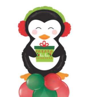 Christmas Penguin with Gift Balloon