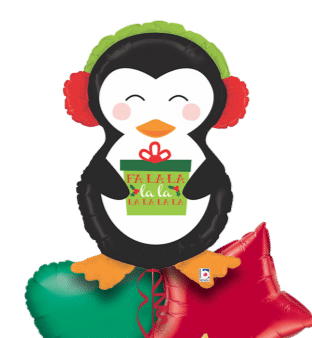 Christmas Penguin with Gift Balloon