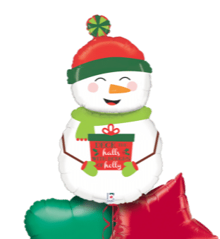 Christmas Snowman with Gift Balloon
