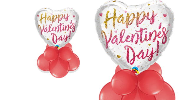 Valentines Glitter Ombre Balloon