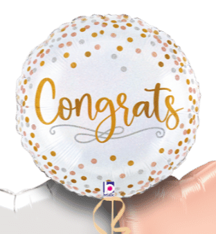 Congrats Gold Glitter Balloon