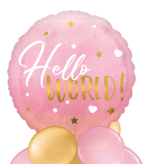 Hello World Pink Balloon