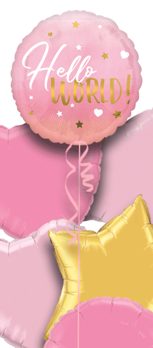 Hello World Pink Balloon
