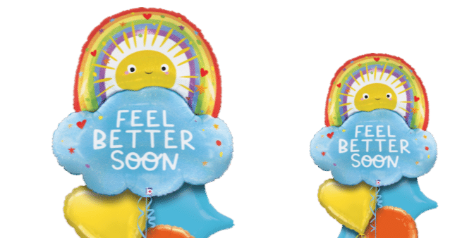 Feel Better Soon Sun and Rainbow Balloon