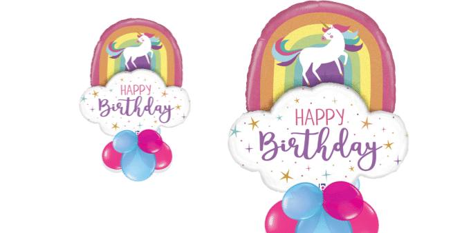 Rainbow Birthday Unicorn Balloon