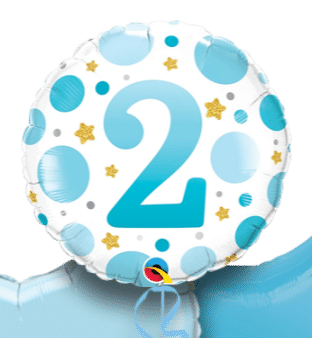 2nd Birthday Blue Dots Balloon