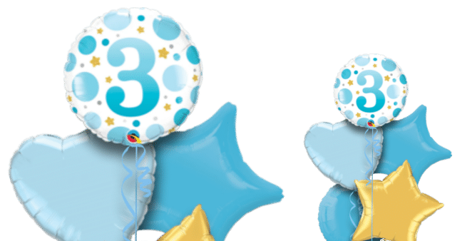 3rd Birthday Blue Dots Balloon