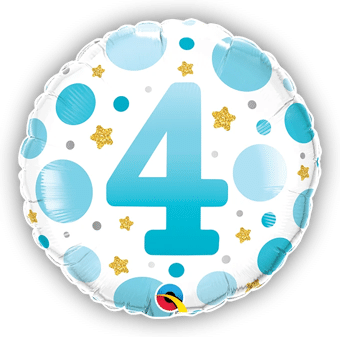 4th Birthday Blue Dots
