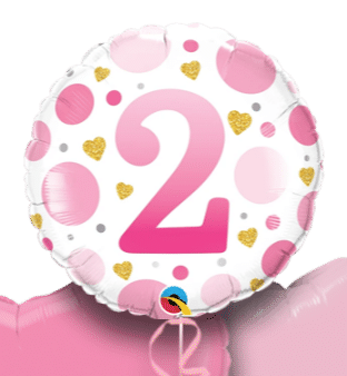 2nd Birthday Pink Dots Balloon