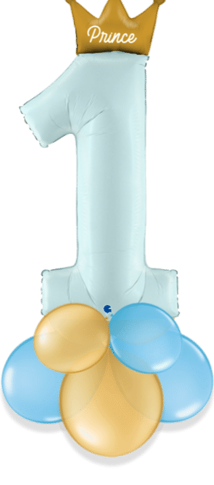 1st Birthday Prince Crown Balloon