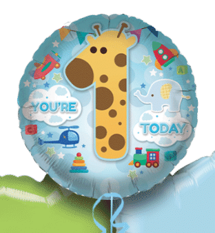 You're 1 Today Giraffe Balloon