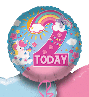 2 Today Rainbow Unicorns Balloon