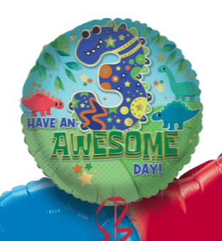 3rd Birthday Awesome Day Dinosaurs Balloon