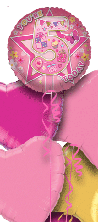 You're 5 Today Pink Party Balloon