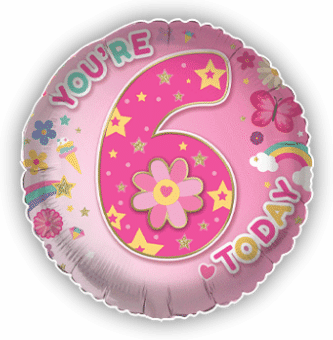 You're 6 Today Flowers and Rainbows