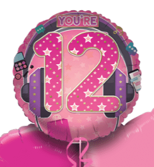 Your're 12 Today Pink Beats Balloon