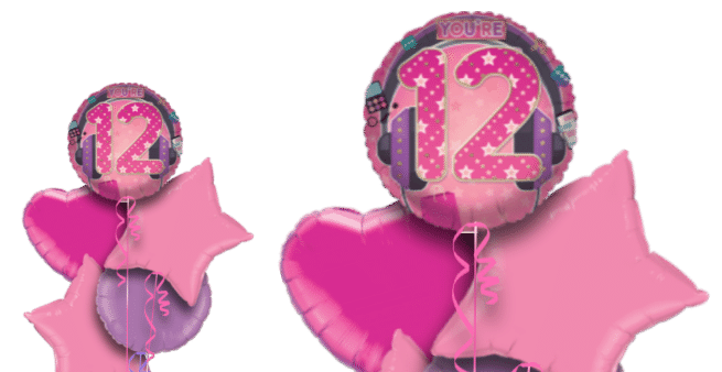 Your're 12 Today Pink Beats Balloon