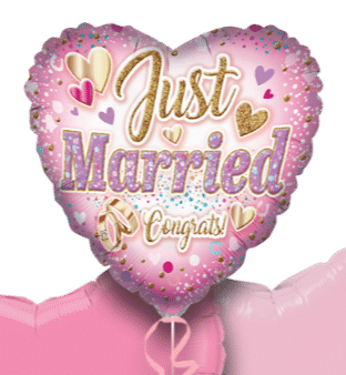 Just Married Congrats Heart Balloon