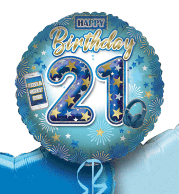 21st Birthday Balloons - Helium Balloon Gift Delivery UK