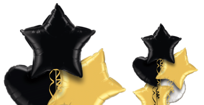 Black, Silver and Gold Balloon