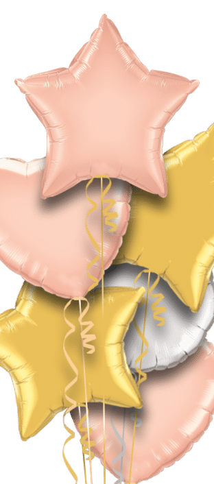Rose Gold, Gold and Silver Balloon
