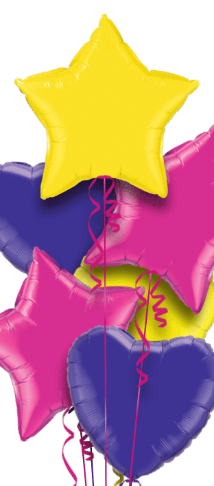 Yellow, Hot Pink and Purple Balloon