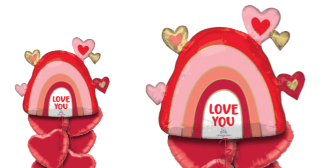 Love You Rainbow with Hearts Balloon