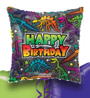 Birthday Bright Dinosaurs Balloon