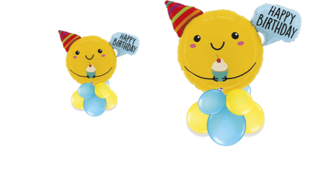 Birthday Smiling with Cupcake Balloon