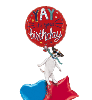 Floating Dog Birthday Balloon
