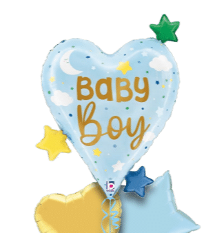Baby Boy Heart and Stars Balloon