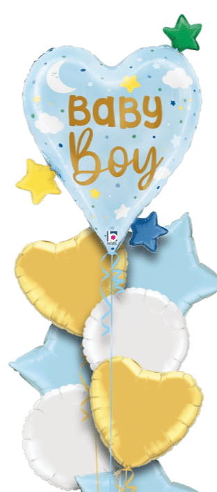 Baby Boy Heart and Stars Balloon