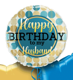 Birthday Blue and Gold Balloon