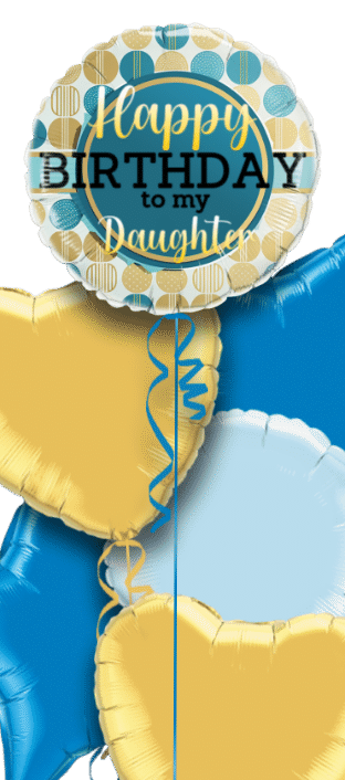 Birthday Blue and Gold Balloon