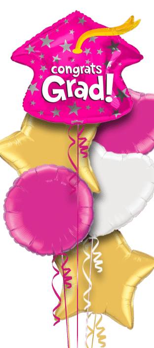 Congrats Grad Pink Cap Balloon