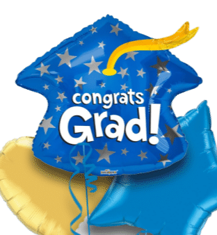 Congrats Grad Blue Cap Balloon